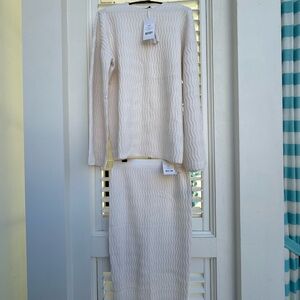 NA-KD Ribbed Knit Sweater & Skirt Set